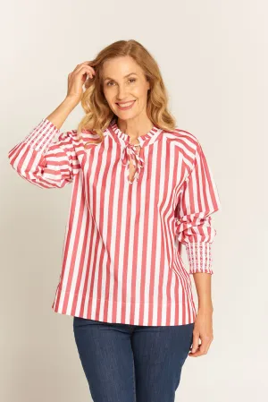 Alissa Blouse Red / White