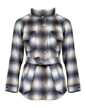 Amari Ombre Plaid Coat