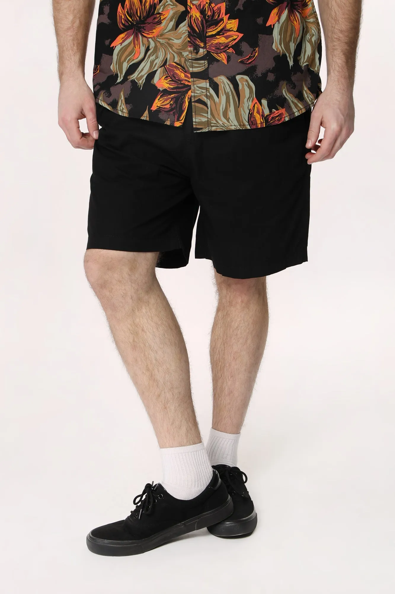 Amnesia Mens Poplin Jogger Shorts