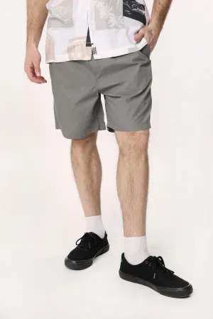 Amnesia Mens Poplin Jogger Shorts