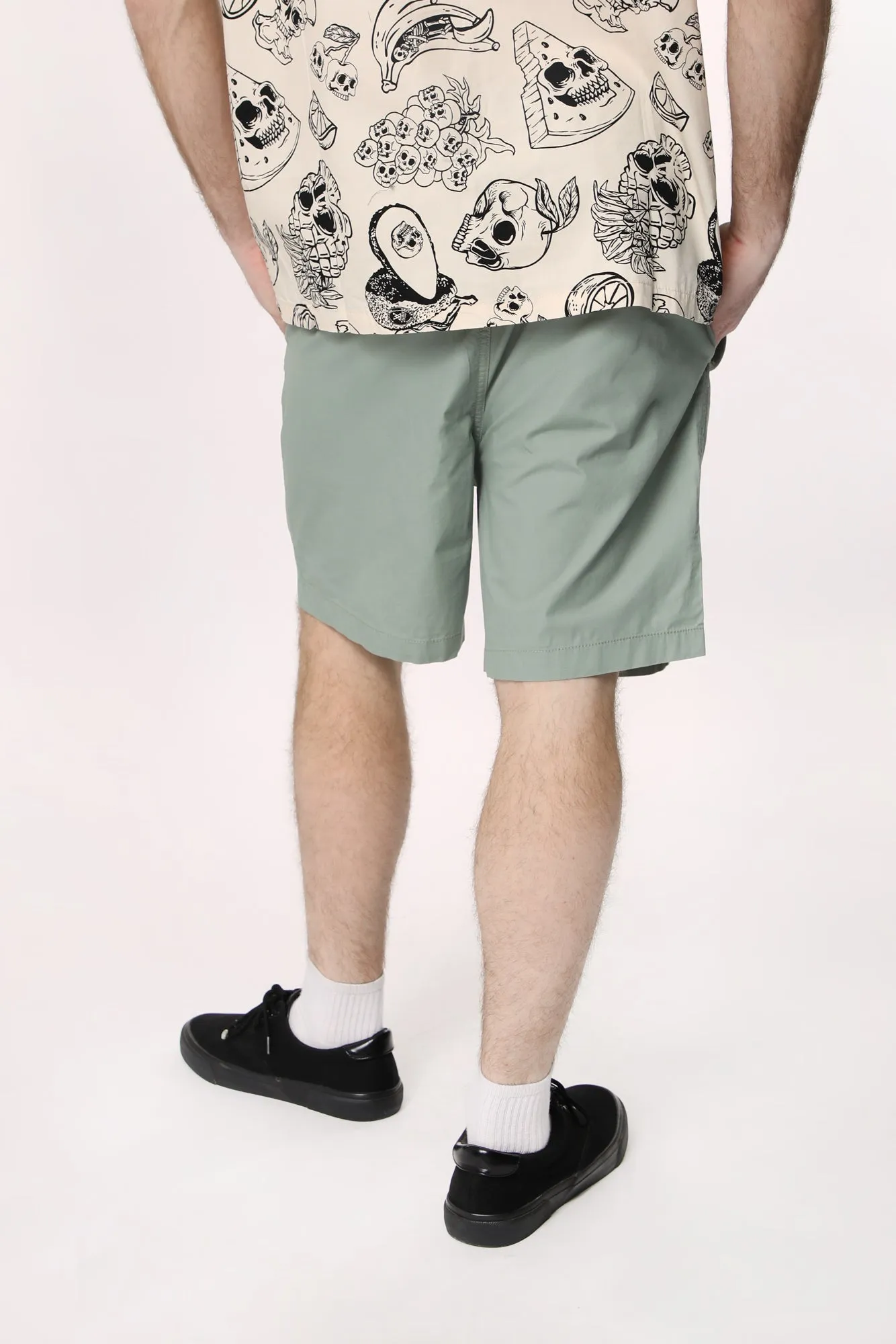 Amnesia Mens Poplin Jogger Shorts