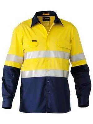 Bisley Workwear 3m Taped Hi Vis Industrial Cool Vented Shirt Long Sleeve BS6448T