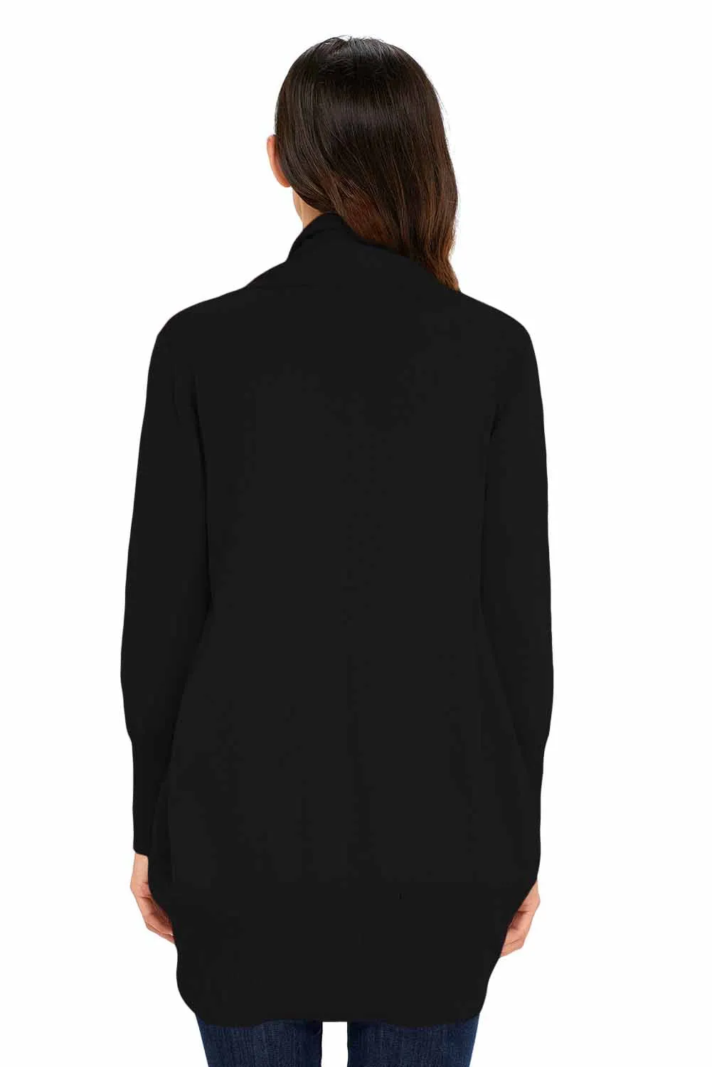 Black Super Soft Long Sleeve Open Cardigan