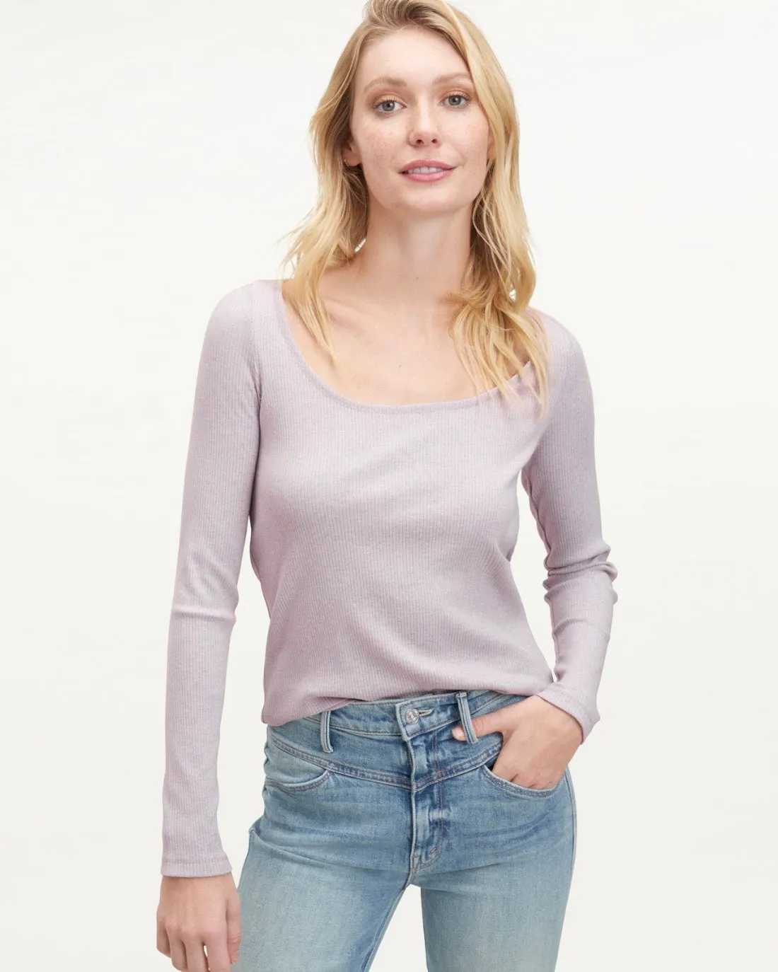 Botanical Dyed Rib Long Sleeve Layering Tee