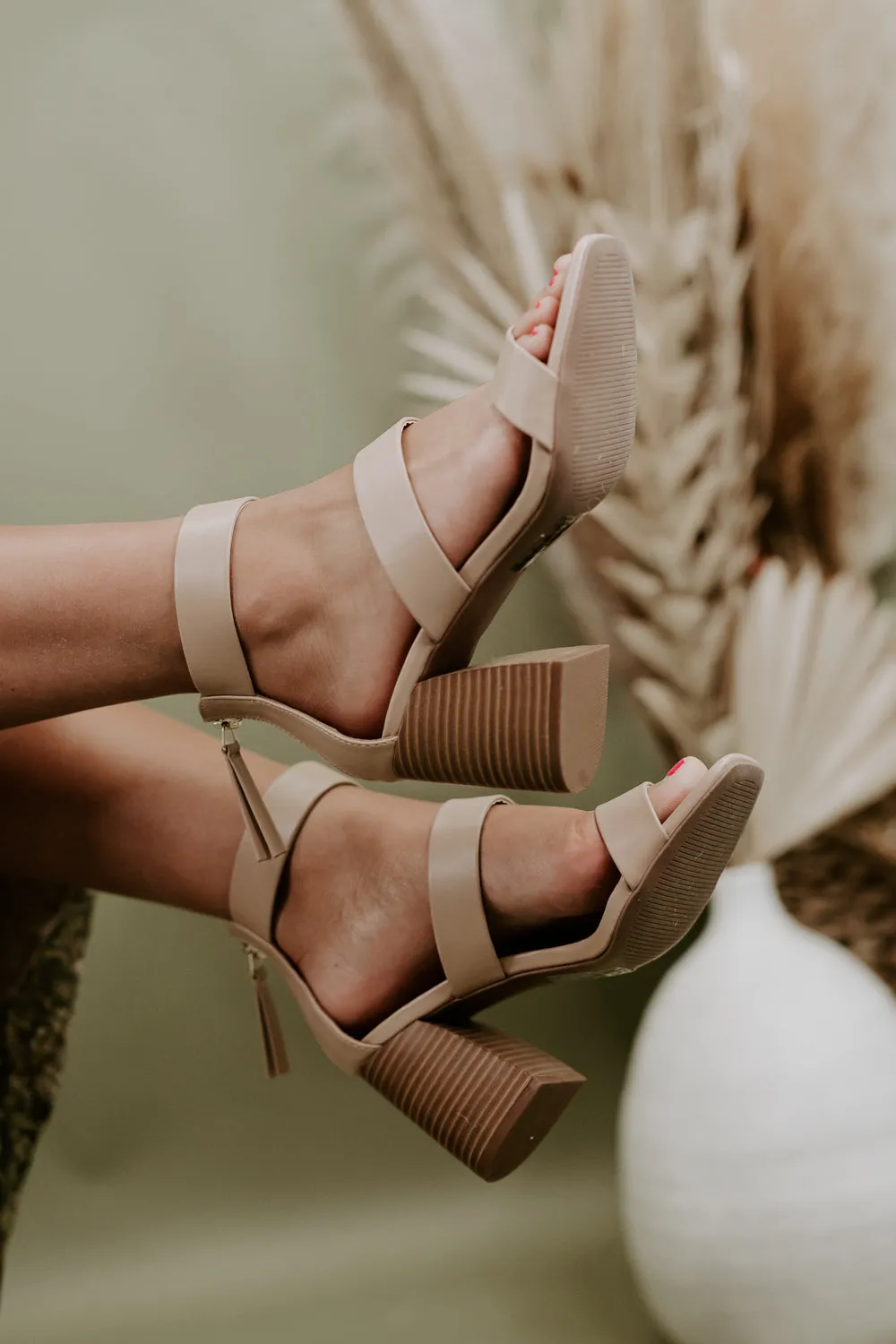 Dorci Heeled Sandal, Nude