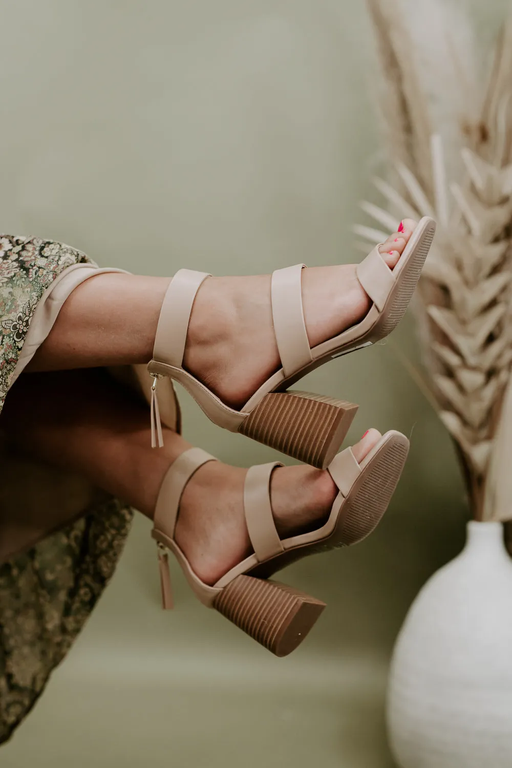 Dorci Heeled Sandal, Nude