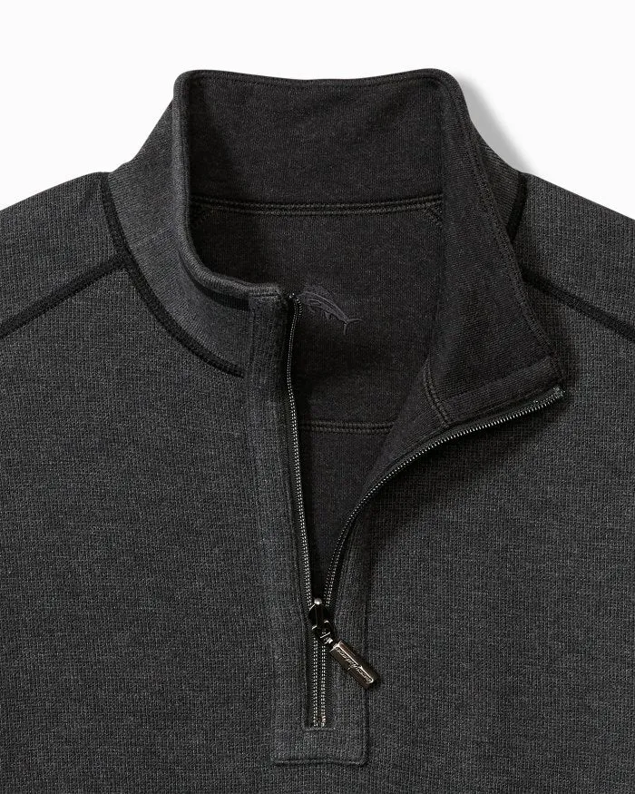 Flip Coast Reversible Half-Zip Sweatshirt in Black by Tommy Bahama