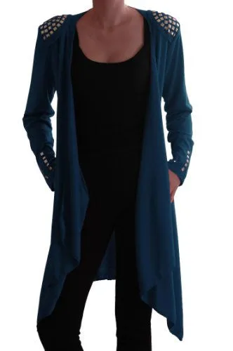 Florentine Studded Draped Cardigan