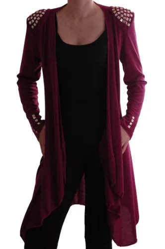 Florentine Studded Draped Cardigan