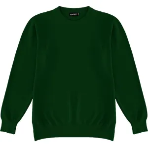 Forest Green Mens Knit Classic Crew Neck Sweater