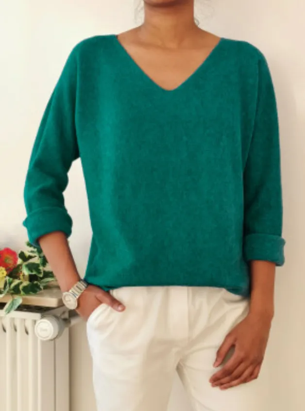 Italian Knit Soft Sweater - Emerald