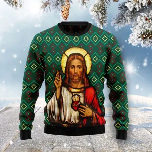 Jesus Ugly Christmas Sweater For Men & Women Adult - Christian Shirts Gifts Idea