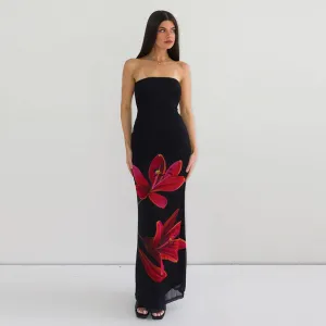 Kahli Strapless Floral Maxi Dress