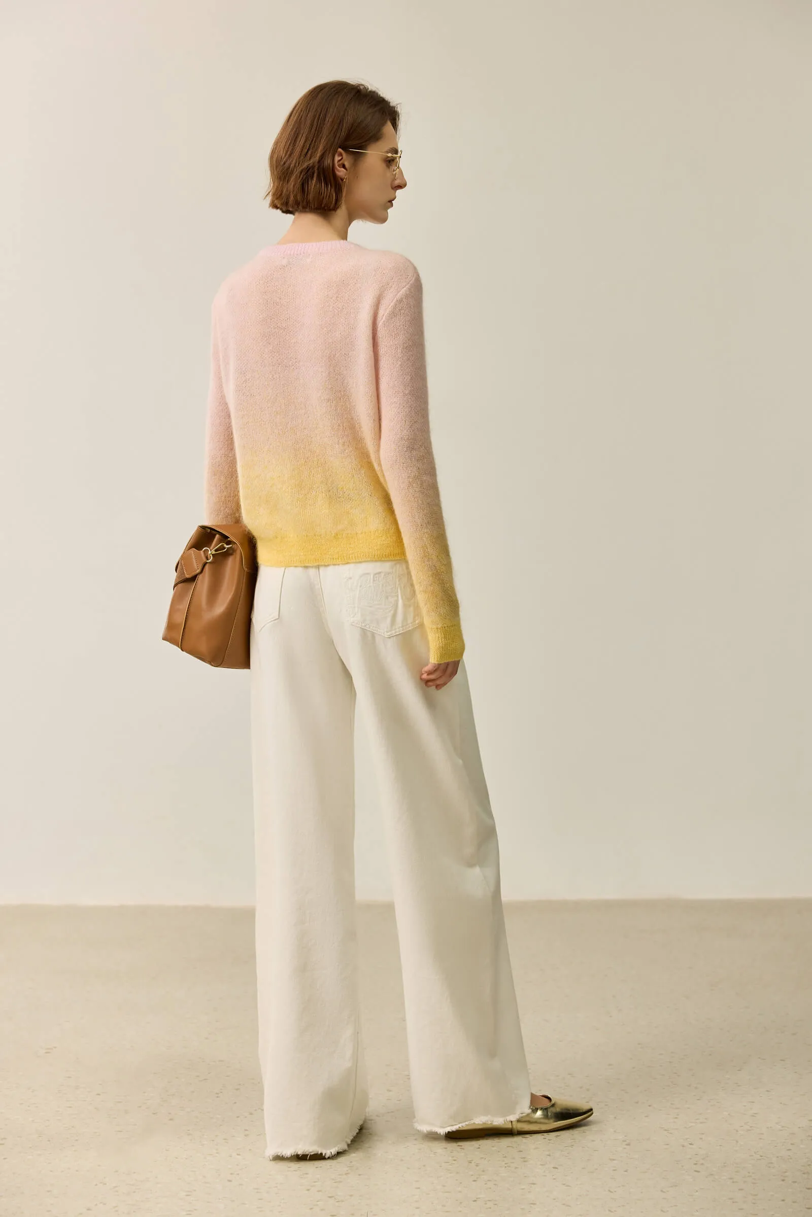 LILY Wool Gradient Embroidered Sweater