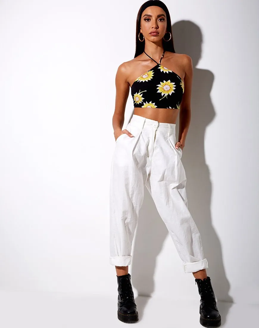 Maudy Crop Top in Sunny Days Black