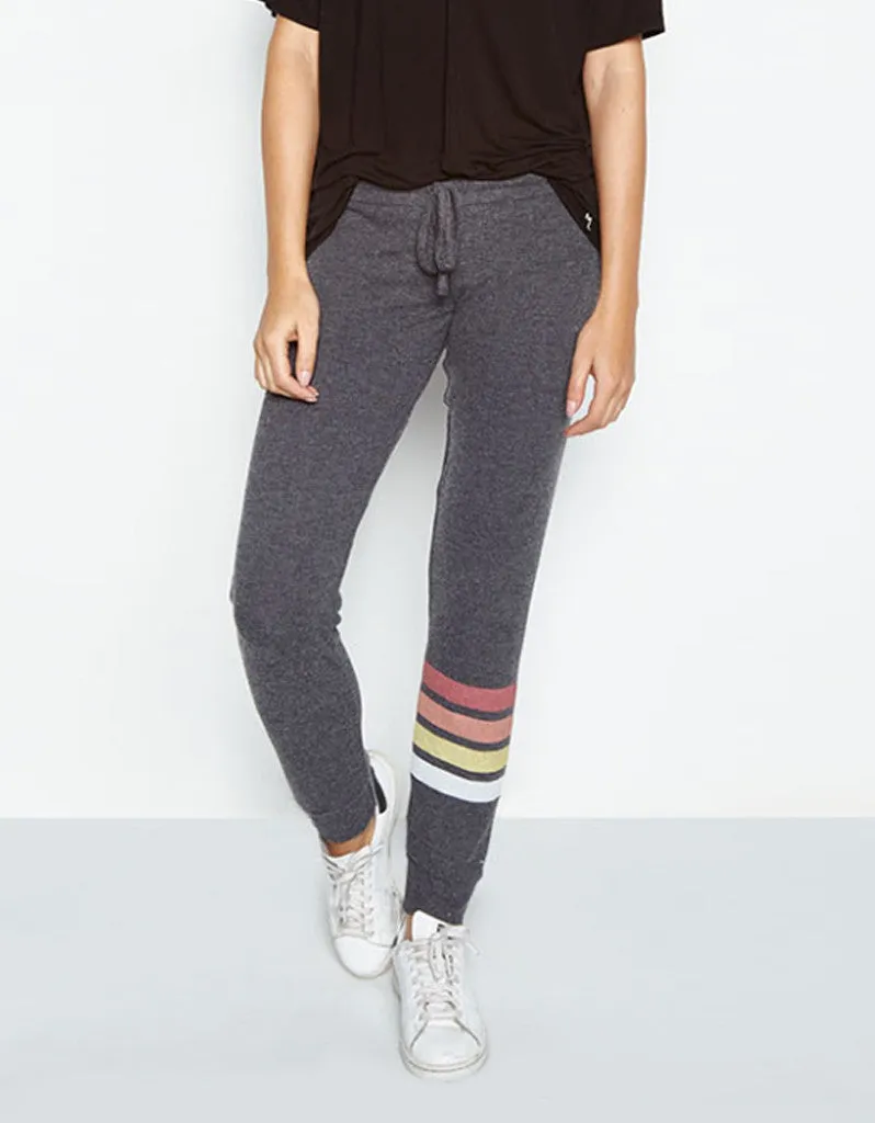 Michael Lauren Bear Classic Sweatpant w/Stripe in Black