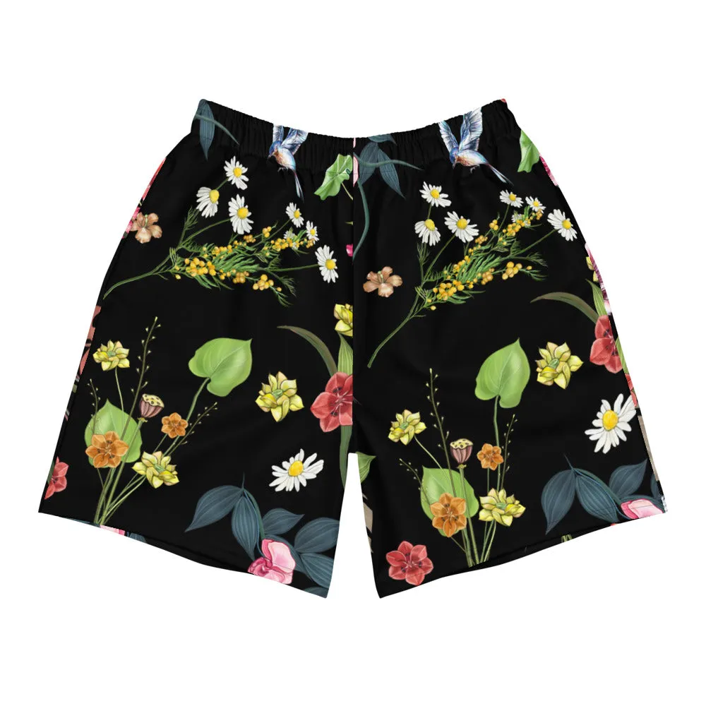 Premium Floral Unisex Shorts- Black