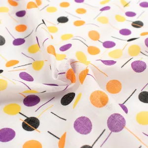 Printed Voile Purple & Yellow Dots