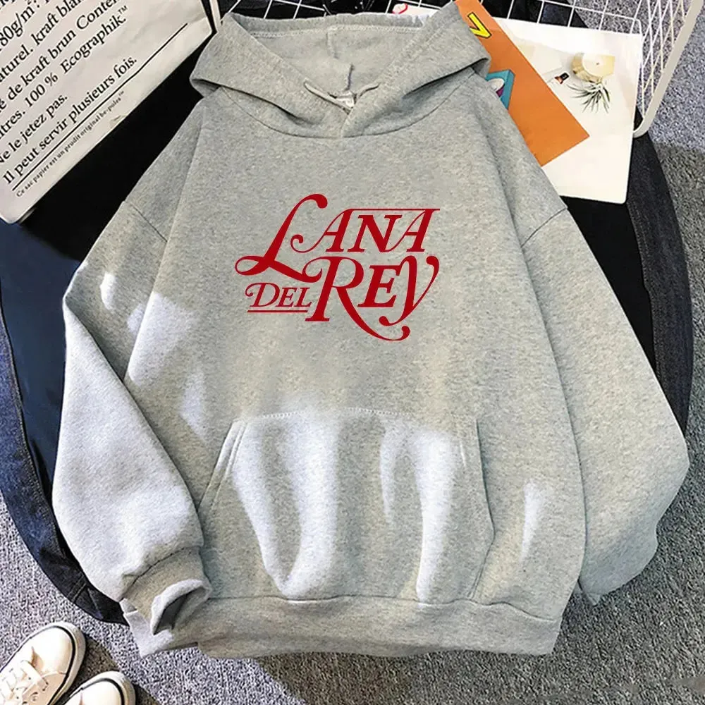 Singer Lana Del Rey Printing Hoodies Casual Men Winter Hooded Sweatshirts Sudaderas Long Sleeve Comfortable Male Pullovers Tops