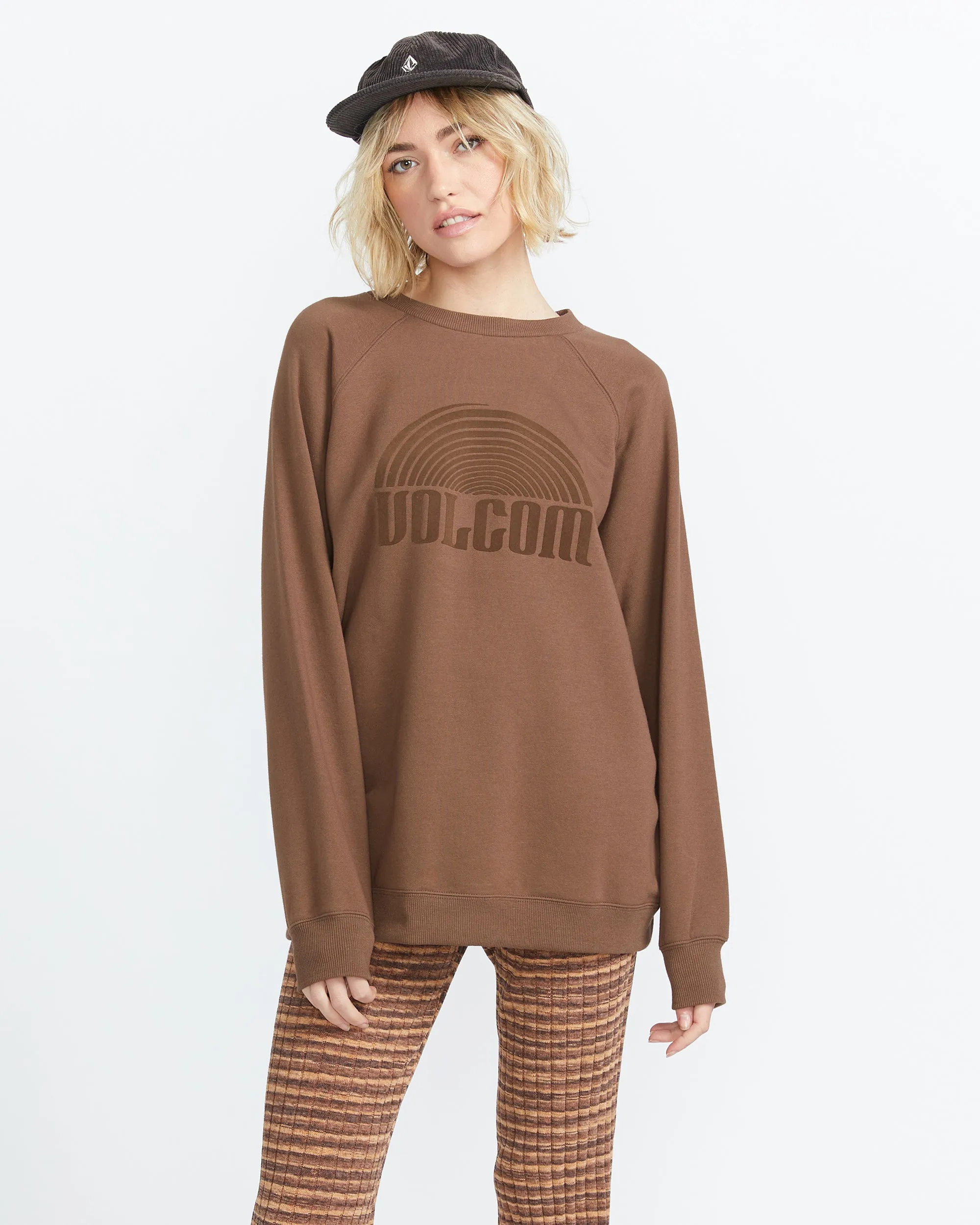 Stone Magic Boyfriend Crew Sweatshirt - Bear Brown