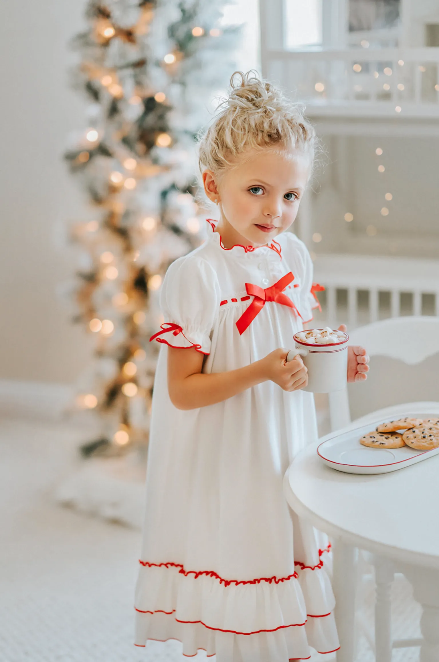 The Original Clara Nutcracker Christmas Gown Short Sleeve in White