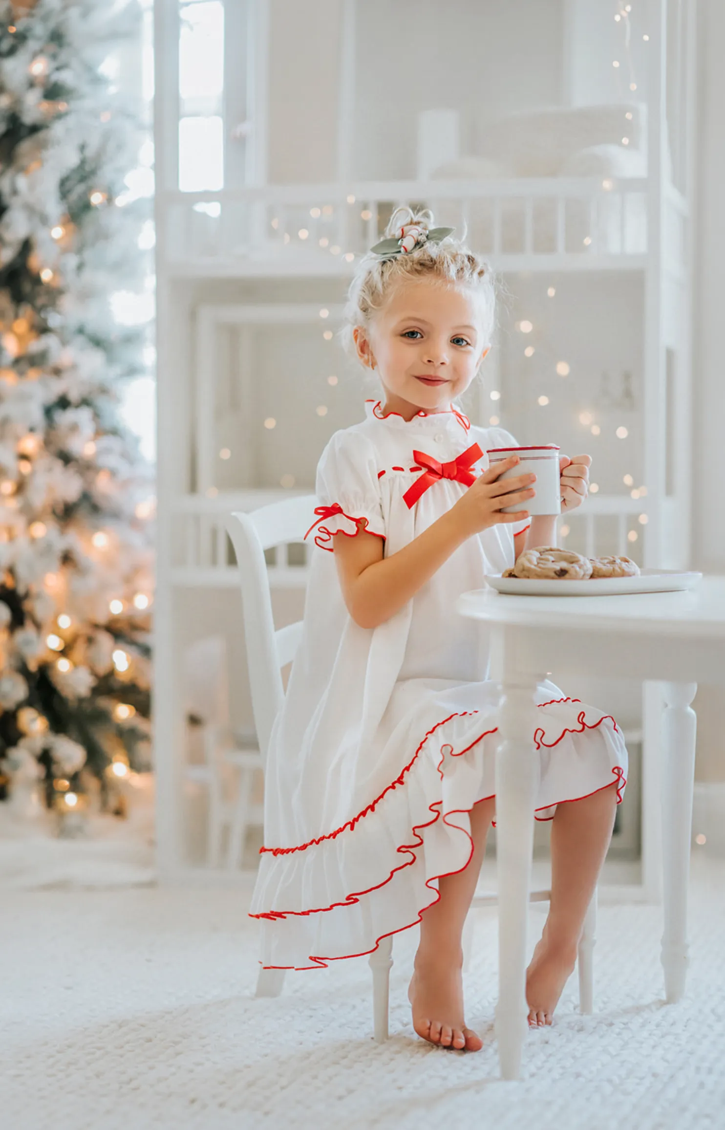 The Original Clara Nutcracker Christmas Gown Short Sleeve in White