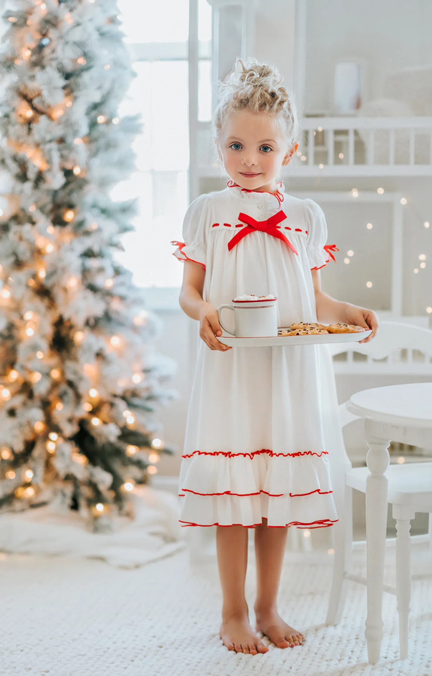 The Original Clara Nutcracker Christmas Gown Short Sleeve in White