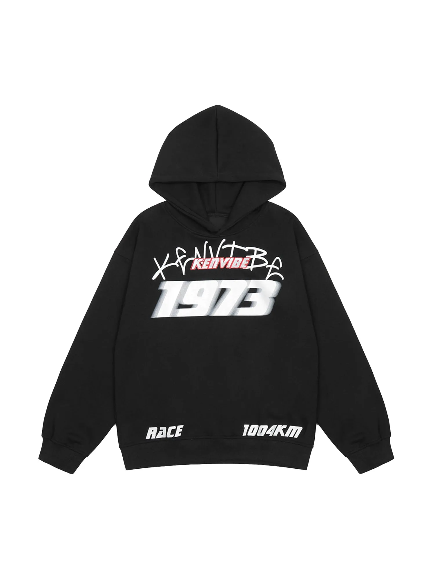 Thesupermade Fuzzy Print Racing Hoodie