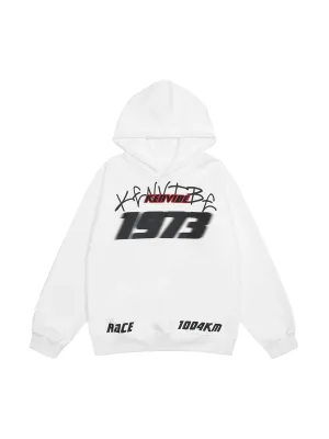 Thesupermade Fuzzy Print Racing Hoodie