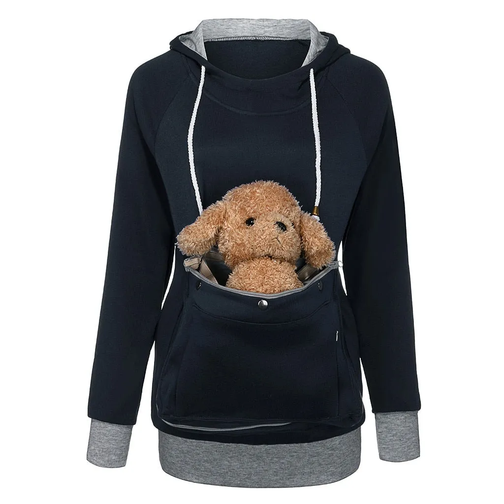 Trendy Pouch Sweatshirt With Hoodie